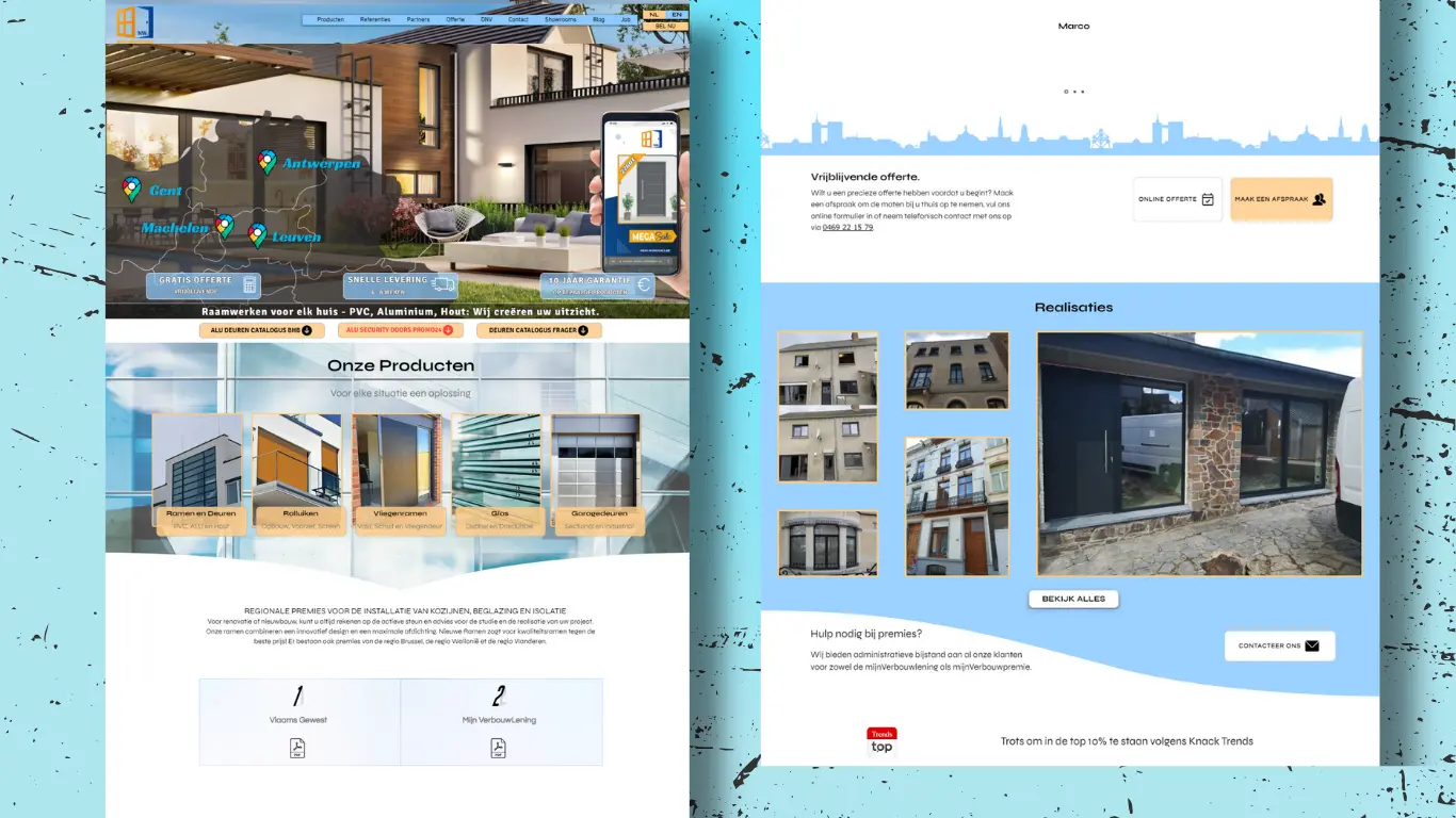 New Windows website presentation from the NedVision portfolio