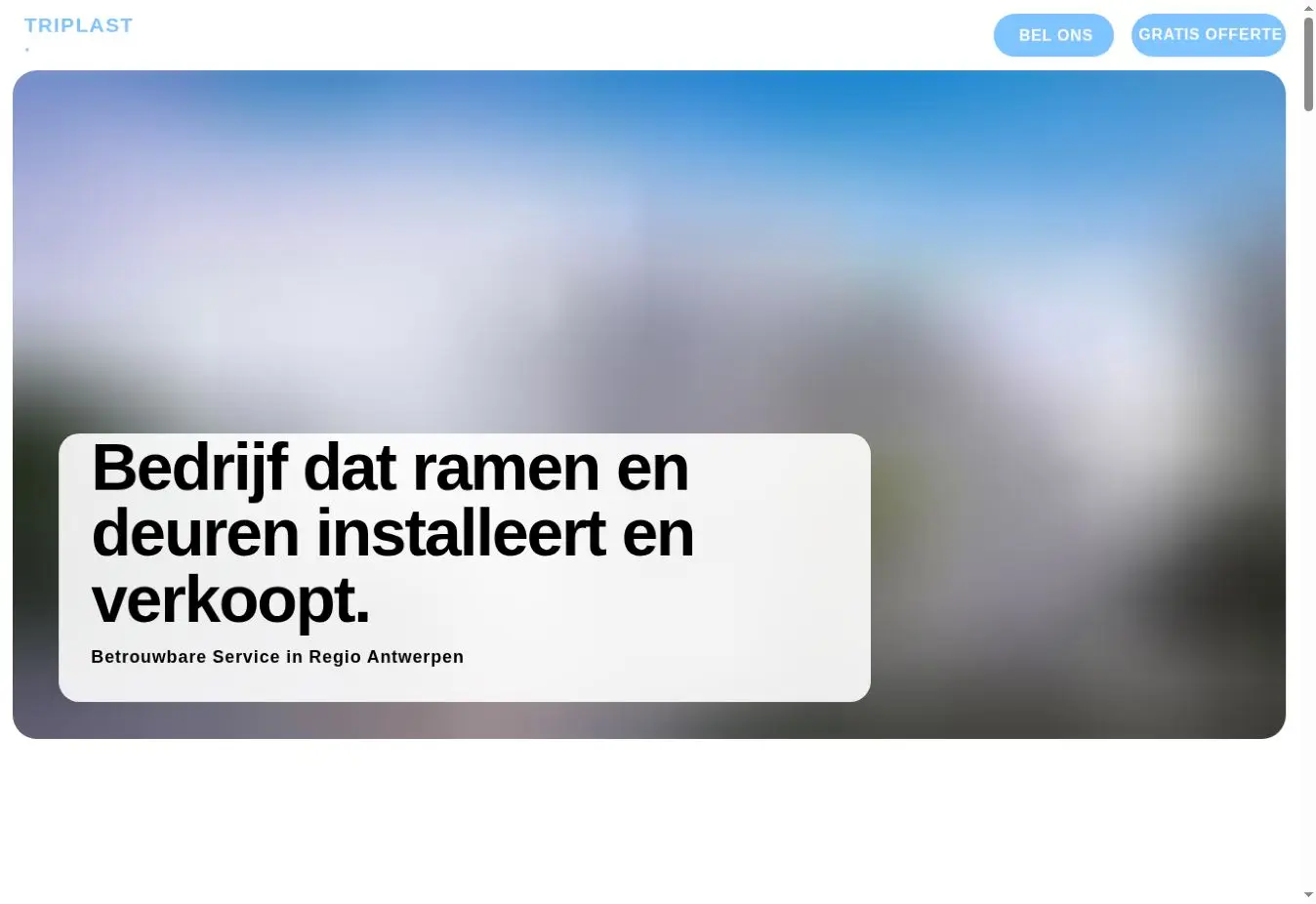 Current live Triplast website developed by NedVision